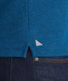 Model wearing a Bright Blue Double-Faced Long-Sleeve Henley