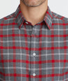 Model wearing a Grey Flannel Jaxon Shirt