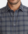 Model wearing a Grey Heavyweight Flannel Lucca Shirt