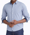 Model wearing a Blue Classic Cotton Monterra Shirt