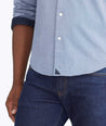 Model wearing a Blue Classic Cotton Monterra Shirt