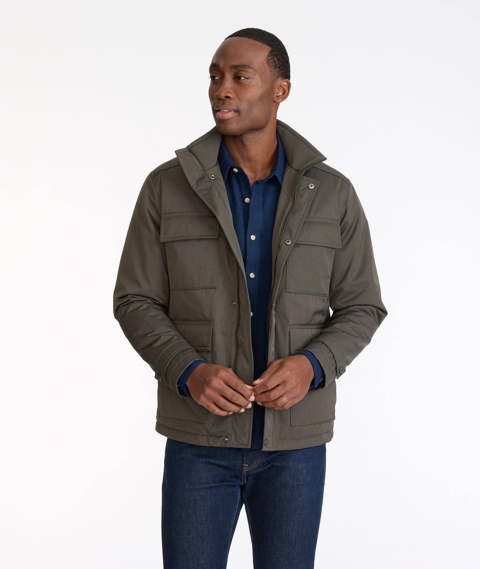 Dark green utility on sale jacket