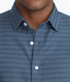 Model wearing a Teal Blue Classic Cotton Palmer Shirt