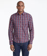 Model wearing a Red Wrinkle-Free Pomerol Shirt