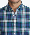 Model wearing a Navy Classic Cotton Preston Ridge Shirt