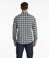 Model wearing a Green Flannel Rogan Shirt