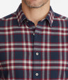 Model wearing a Dark Grey Heavyweight Flannel Rondel Shirt