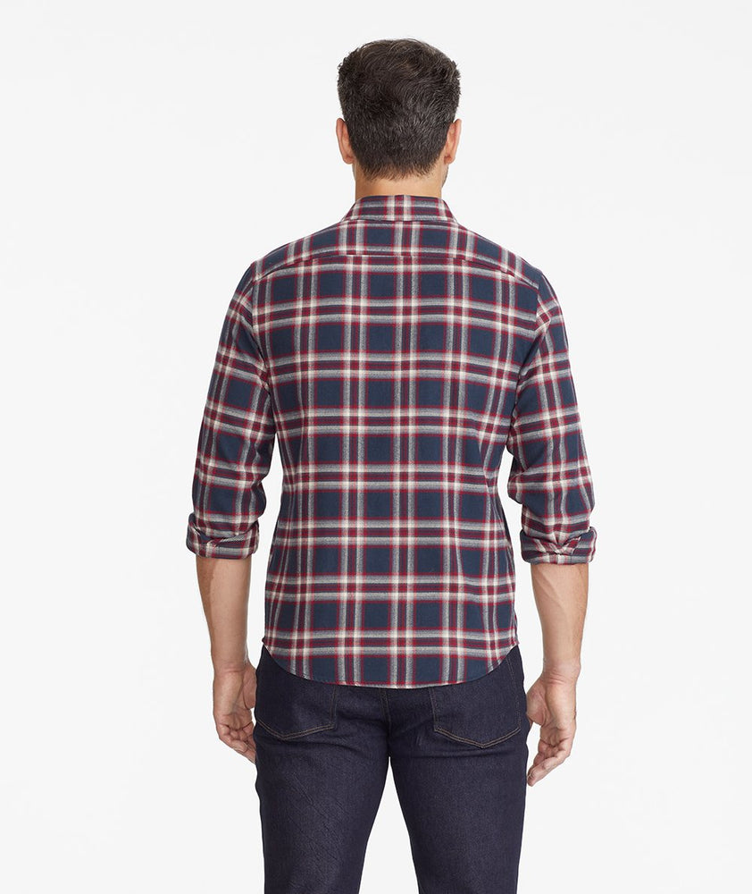 Model wearing a Dark Grey Heavyweight Flannel Rondel Shirt