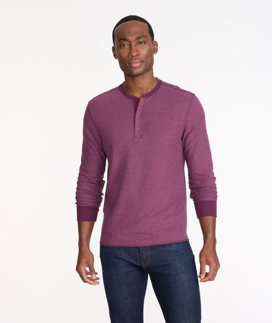 Textured Long-Sleeve Henley