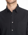 Model wearing a Black Flannel Sherwood Shirt