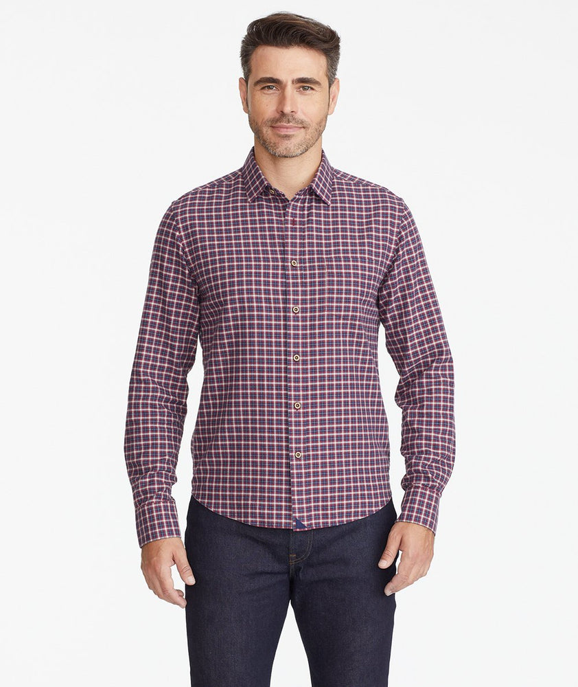 Model wearing a Navy Flannel Tesoro Shirt