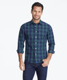 Model wearing a Navy Wrinkle-Free Verada Shirt