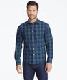 Model wearing a Navy Wrinkle-Free Verada Shirt