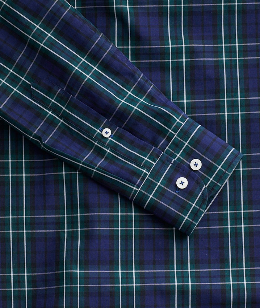 Model wearing a Navy Wrinkle-Free Verada Shirt