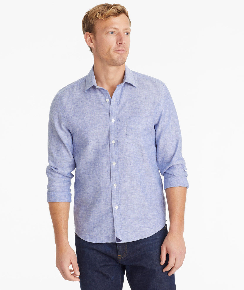 Wrinkle-Resistant Linen Vin Santo Shirt Blue | UNTUCKit UK