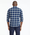 Model wearing a Blue Heavyweight Flannel Vougeot Shirt